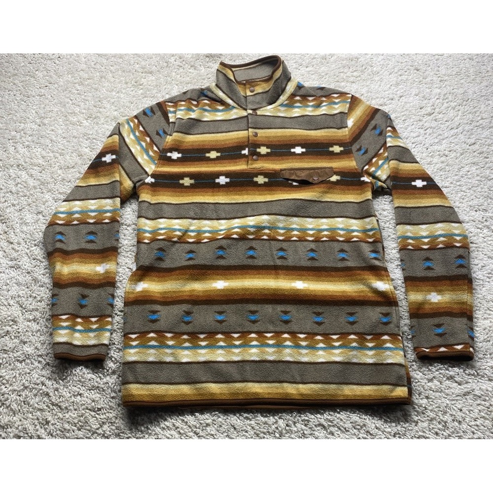 Vintage 1990s Cabin Fever Pullover Aztec Fleece Sweater Mens Medium